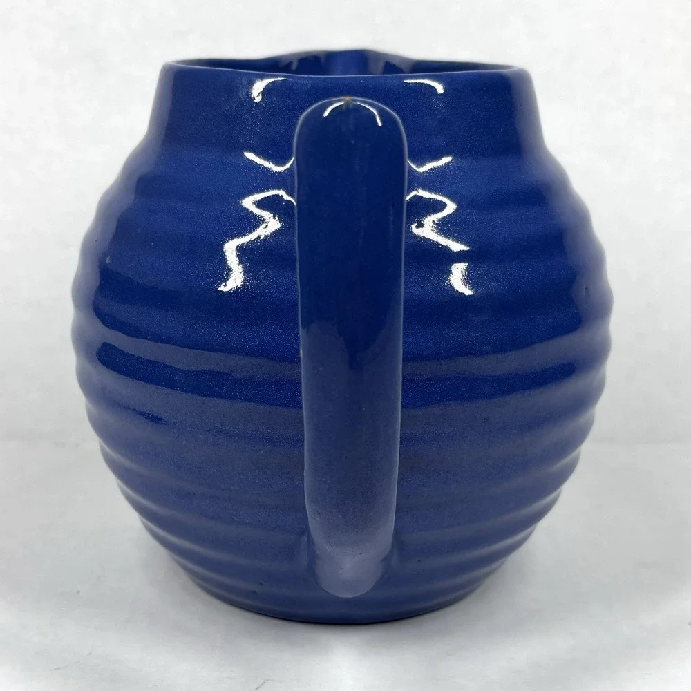 RARE Bauer Ringware‎ Beehive Cobalt Blue Pitcher 5.5